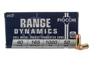 Fiocchi Range Dynamics .40 S&amp;W 165gr FMJTC Ammo - Box of 50